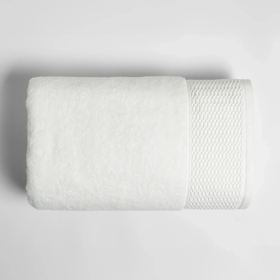Poppy Penye Pamuk Banyo Havlusu Beyaz 90x150 cm - 1