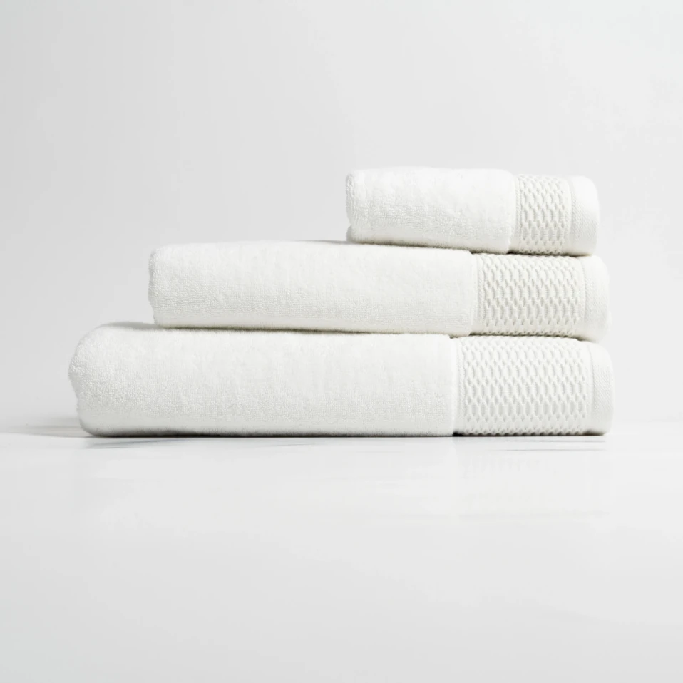 Poppy Penye Pamuk Banyo Havlusu Beyaz 90x150 cm - 4