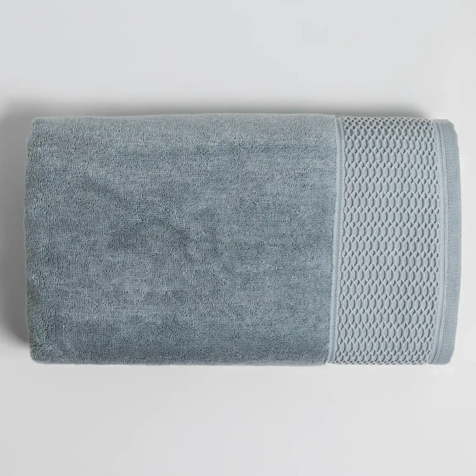 Poppy Penye Pamuk Banyo Havlusu Mavi 90x150 cm - Qua Home