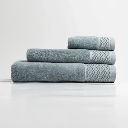 Poppy Penye Pamuk Banyo Havlusu Mavi 90x150 cm - 5