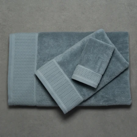 Poppy Penye Pamuk Banyo Havlusu Mavi 90x150 cm - 4