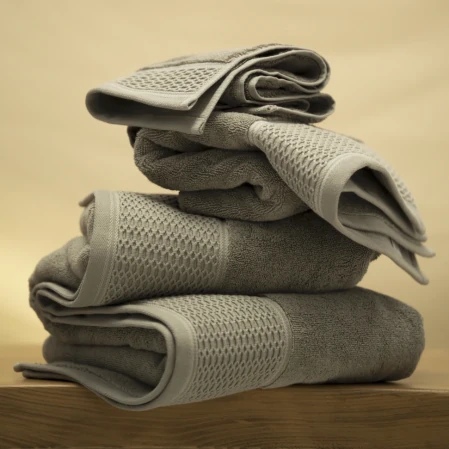 Poppy Penye Pamuk Banyo Havlusu Taş 90x150 cm - 5