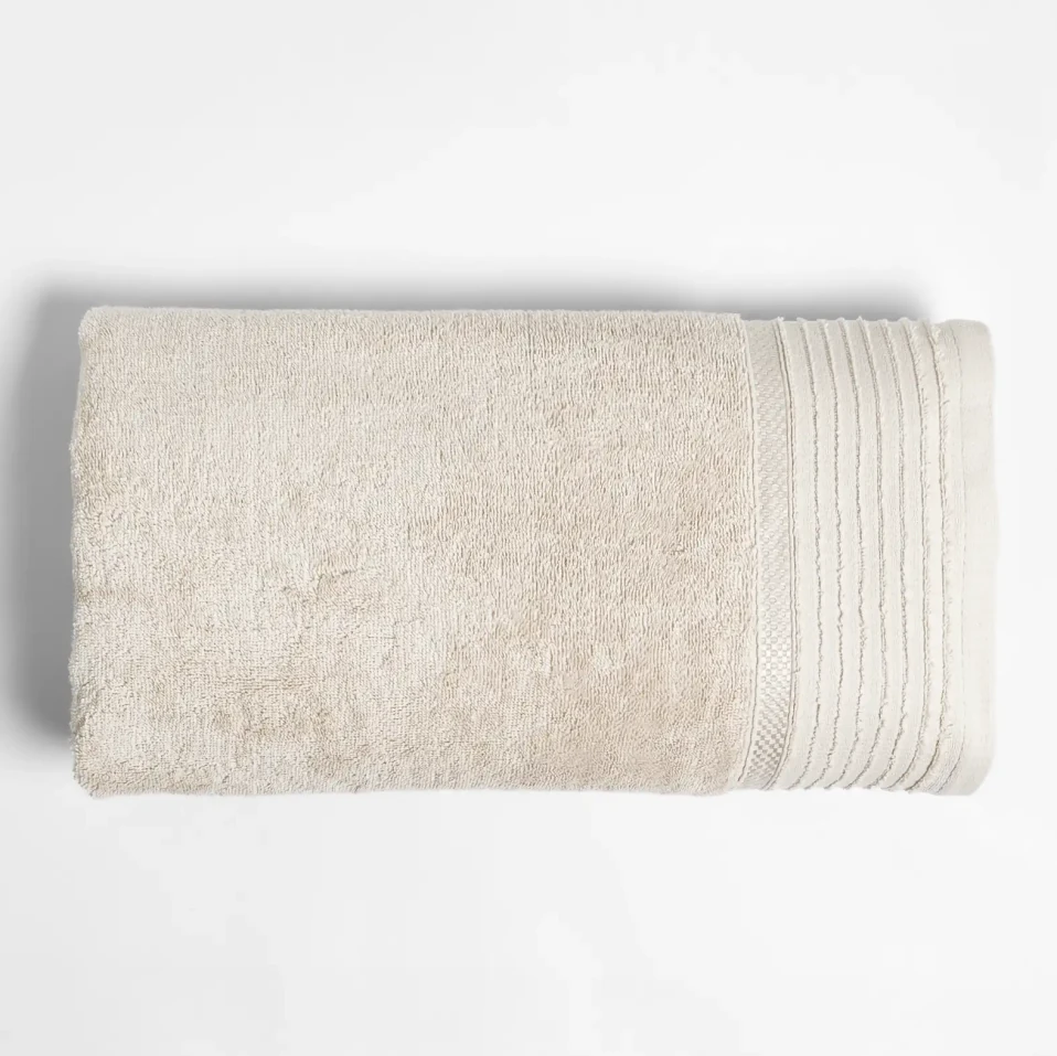 Vinca Pima Pamuk Banyo Havlusu Bej 90x150 cm - Qua Home