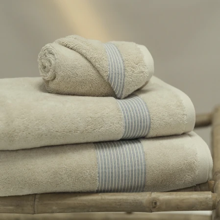 Violette Penye Pamuk Banyo Havlusu Beyaz Bej 90x150 cm - 3