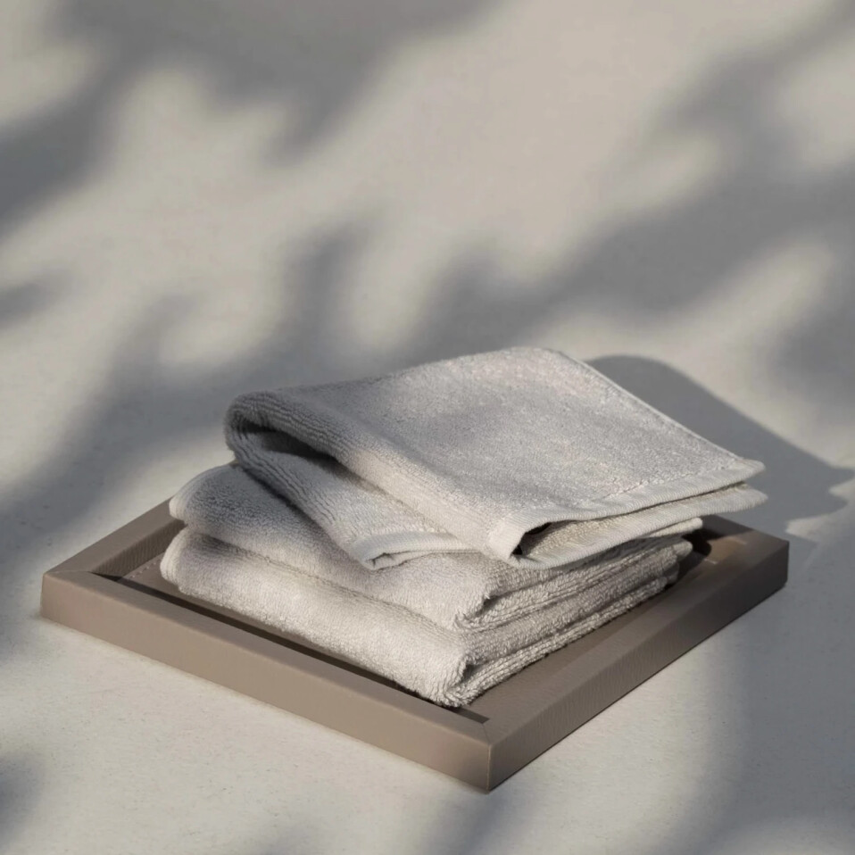 Fuji Pima Pamuk El Havlusu Açık Gri 30x30 cm - Qua Home