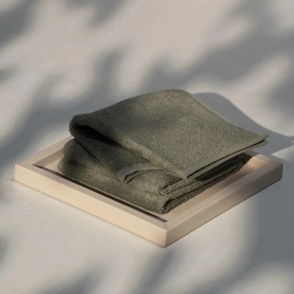 Fuji Pima Pamuk El Havlusu Haki 30x30 cm - Qua Home