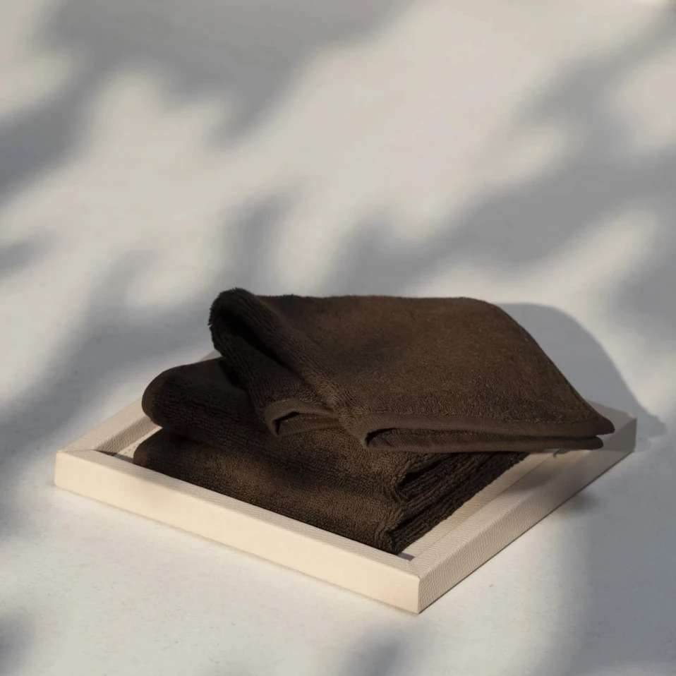 Fuji Pima Pamuk El Havlusu Kahverengi 30x30 cm - Qua Home