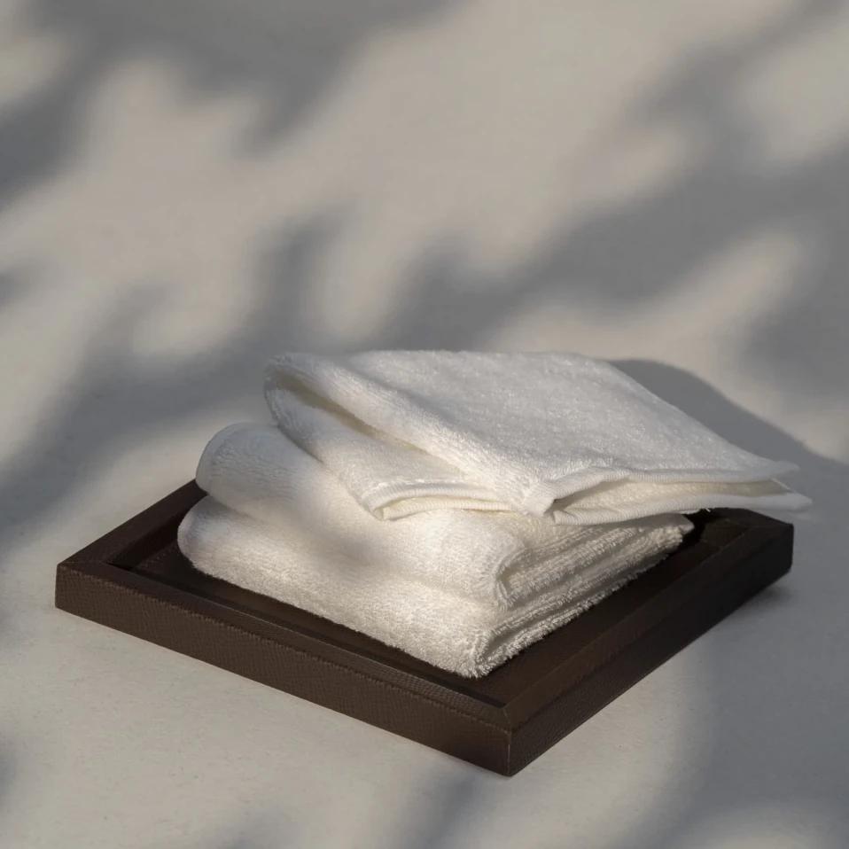 Fuji Pima Pamuk El Havlusu Optik Beyaz 30x30 cm - Qua Home