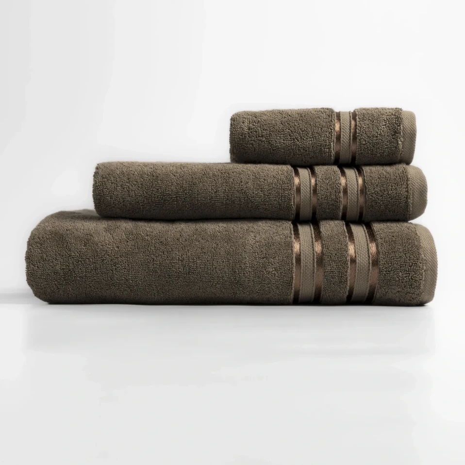 Olite Penye Pamuk El Havlusu Kahverengi 30x50 cm - 4