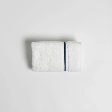 Petunia Pima Pamuk El Havlusu Beyaz Lacivert 30x50 cm - 1