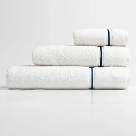 Petunia Pima Pamuk El Havlusu Beyaz Lacivert 30x50 cm - 5