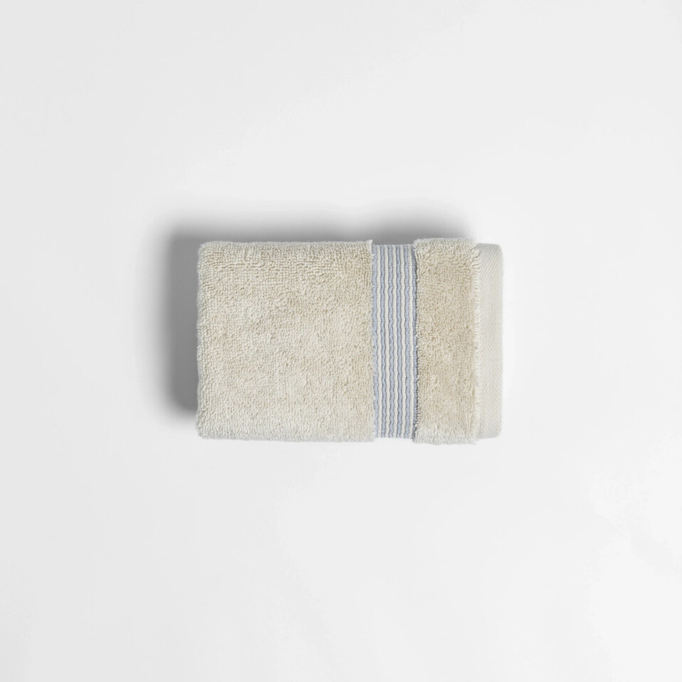Violette Penye Pamuk El Havlusu Beyaz Bej 30x50 cm - Qua Home