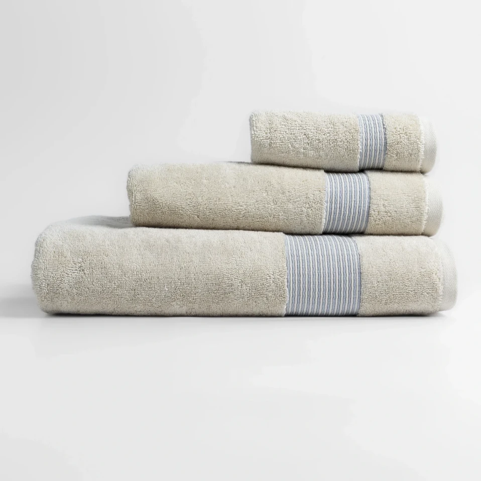 Violette Penye Pamuk El Havlusu Beyaz Bej 30x50 cm - 4