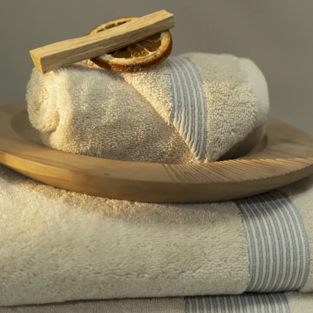 Violette Penye Pamuk El Havlusu Beyaz Bej 30x50 cm - 5