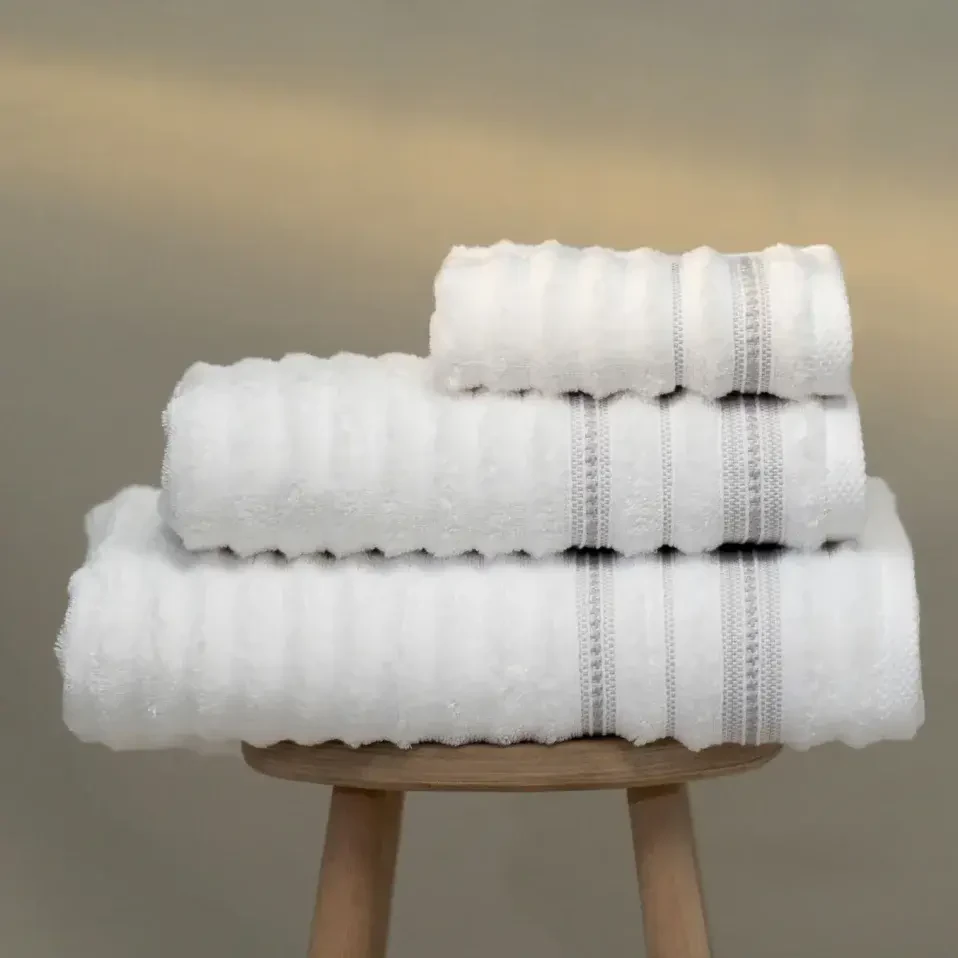 Aster Pima Pamuk Yüz Havlusu Beyaz 50x90 cm - 4