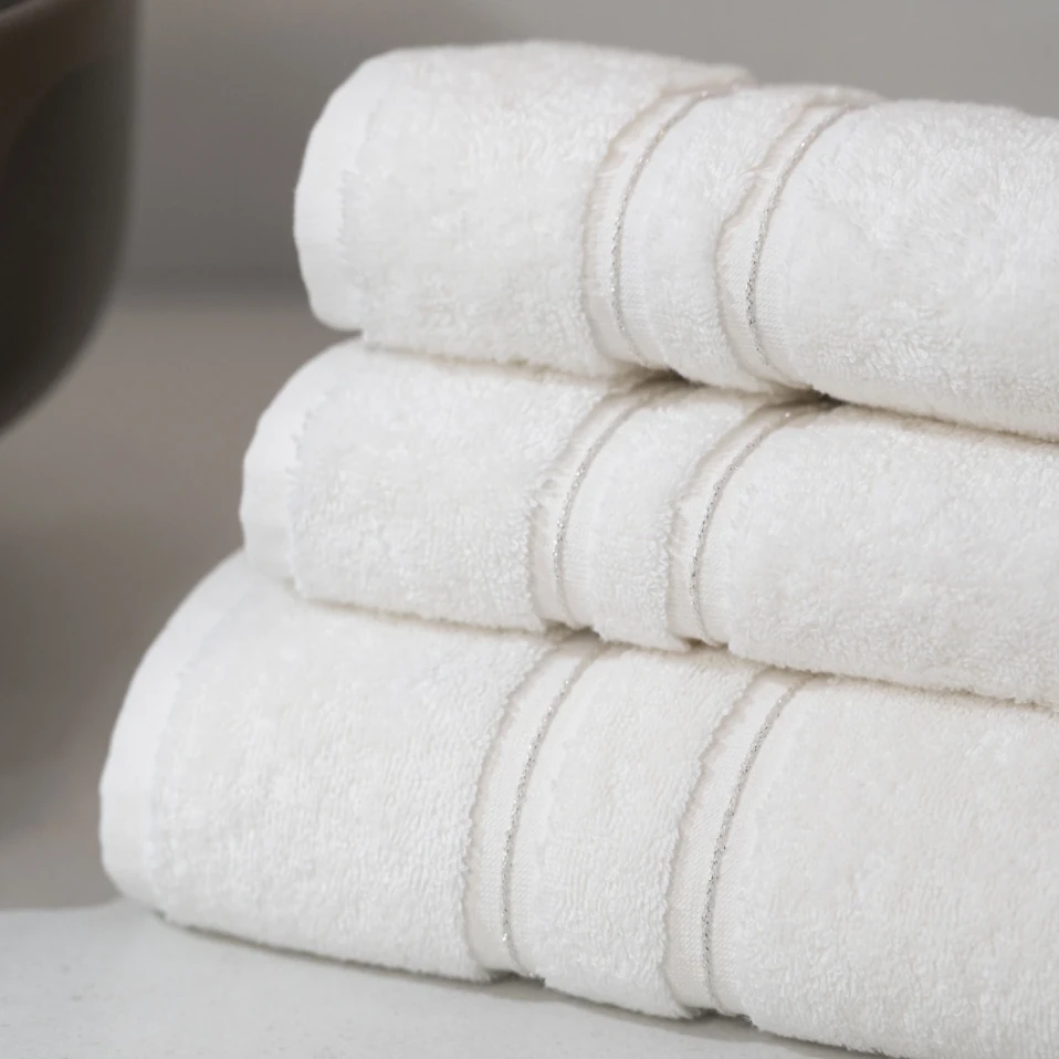 Dandelion Pima Pamuk Yüz Havlusu Beyaz 50x90 cm - 3