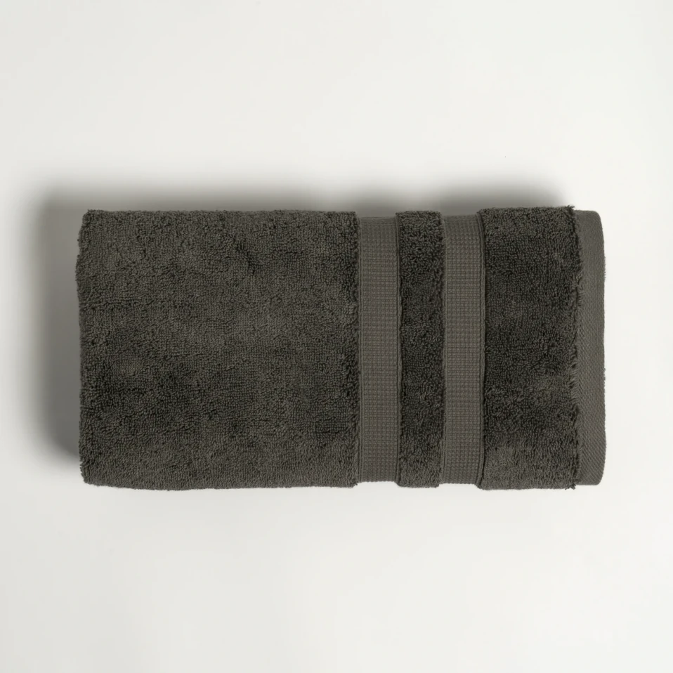 Narciso Penye Pamuk Yüz Havlusu Antrasit 50x90 cm - Qua Home