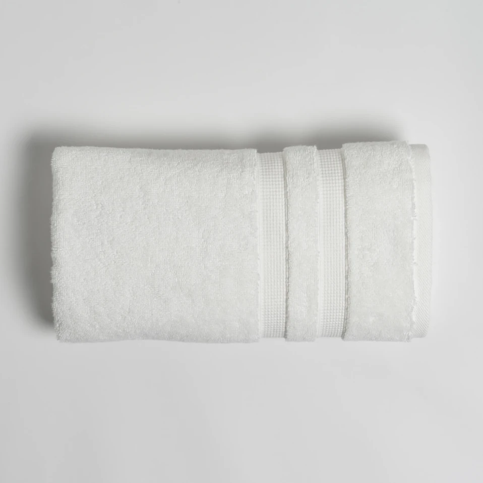 Narciso Penye Pamuk Yüz Havlusu Beyaz 50x90 cm - Qua Home