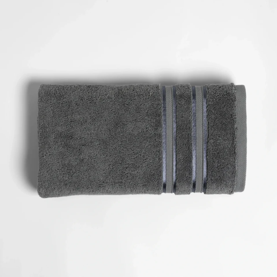 Olite Penye Pamuk Yüz Havlusu Gri 50x90 cm - Qua Home
