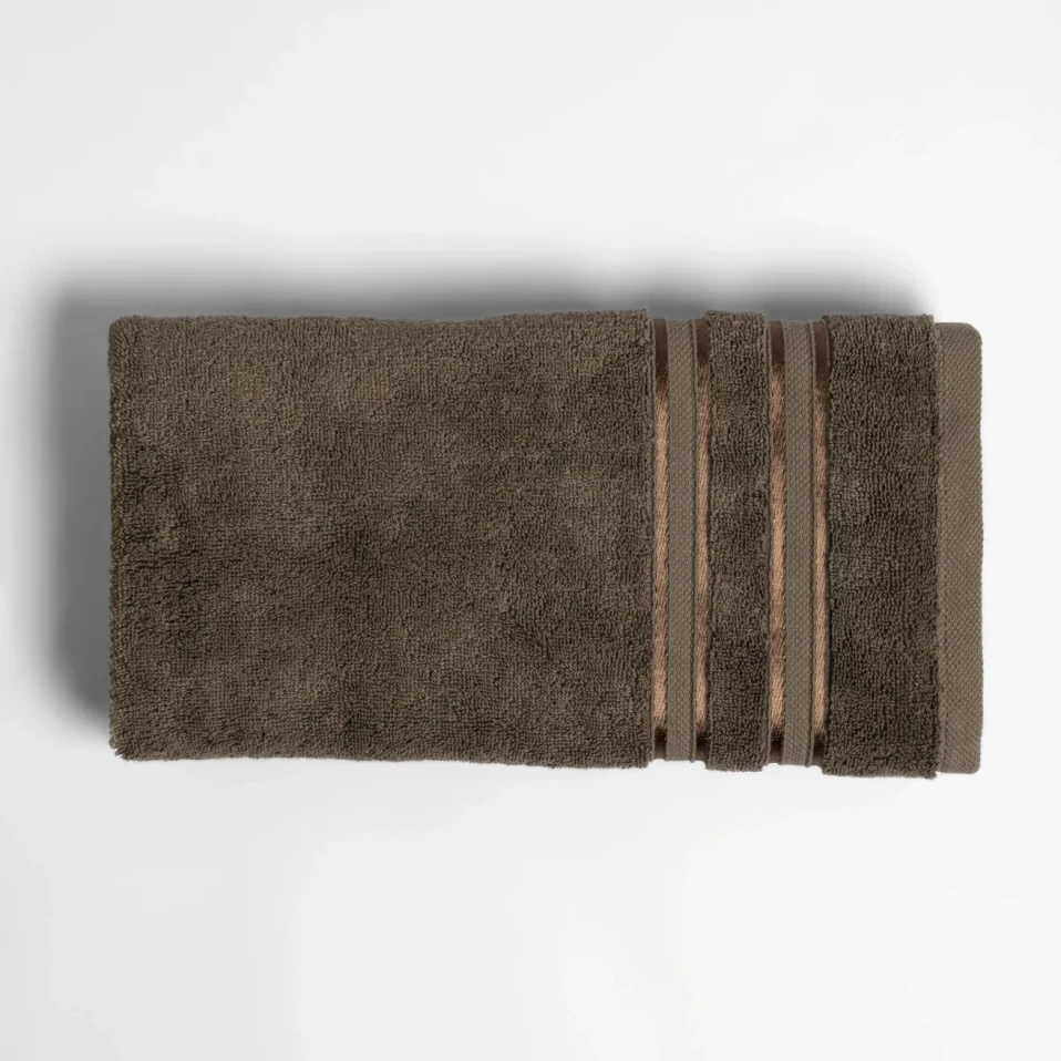 Olite Penye Pamuk Yüz Havlusu Kahverengi 50x90 cm - Qua Home