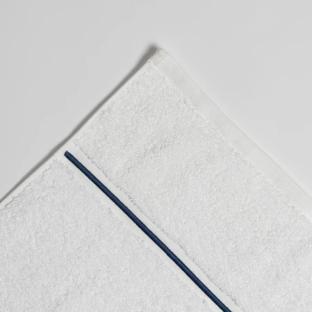 Petunia Pima Pamuk Yüz Havlusu Beyaz Lacivert 50x90 cm - 2