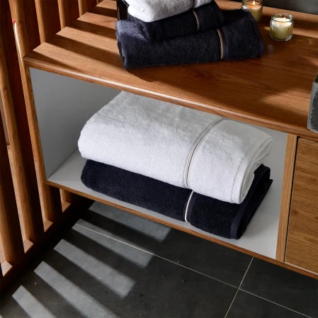 Petunia Pima Pamuk Yüz Havlusu Beyaz Taş 50x90 cm - 5