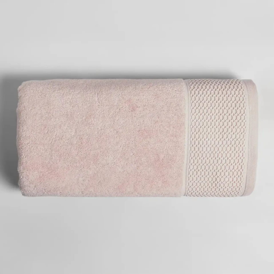 Poppy Penye Pamuk Yüz Havlusu Açık Pembe 50x90 cm - Qua Home