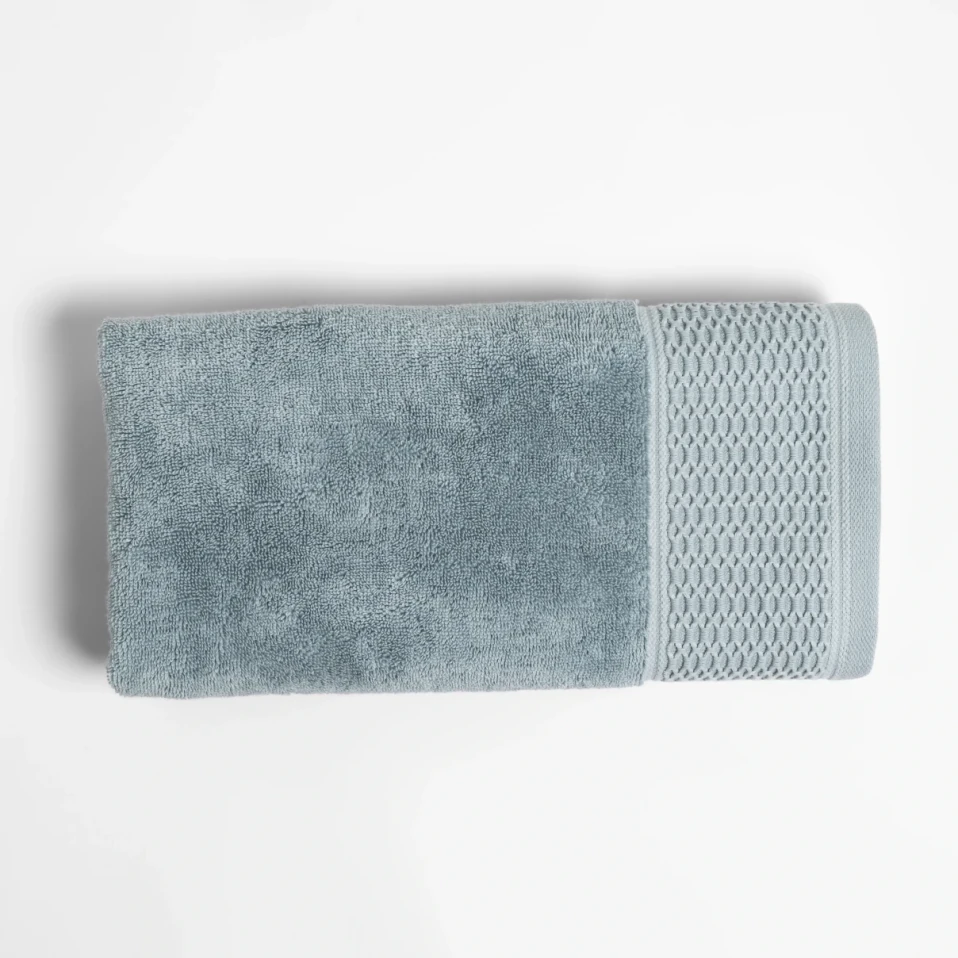 Poppy Penye Pamuk Yüz Havlusu Mavi 50x90 cm - Qua Home