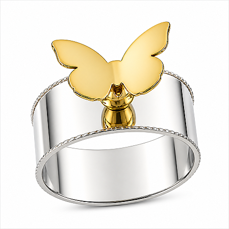 Butterfly Peçete Yüzüğü Silver Gold 4'lü - 2