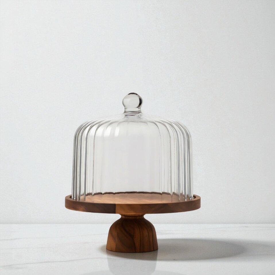 Efser Ayaklı Cam Fanus Kek Standı - 1