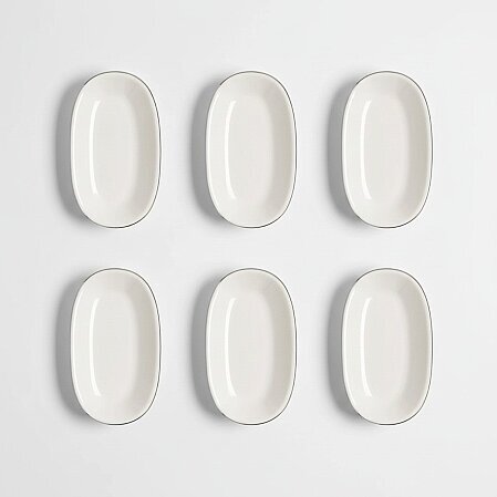 Elias Platin 6'lı Kayık Tabak 19x11 Cm - 1