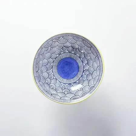 Itzel Desenli Ayaklı Mavi Kase 25 cm - 2