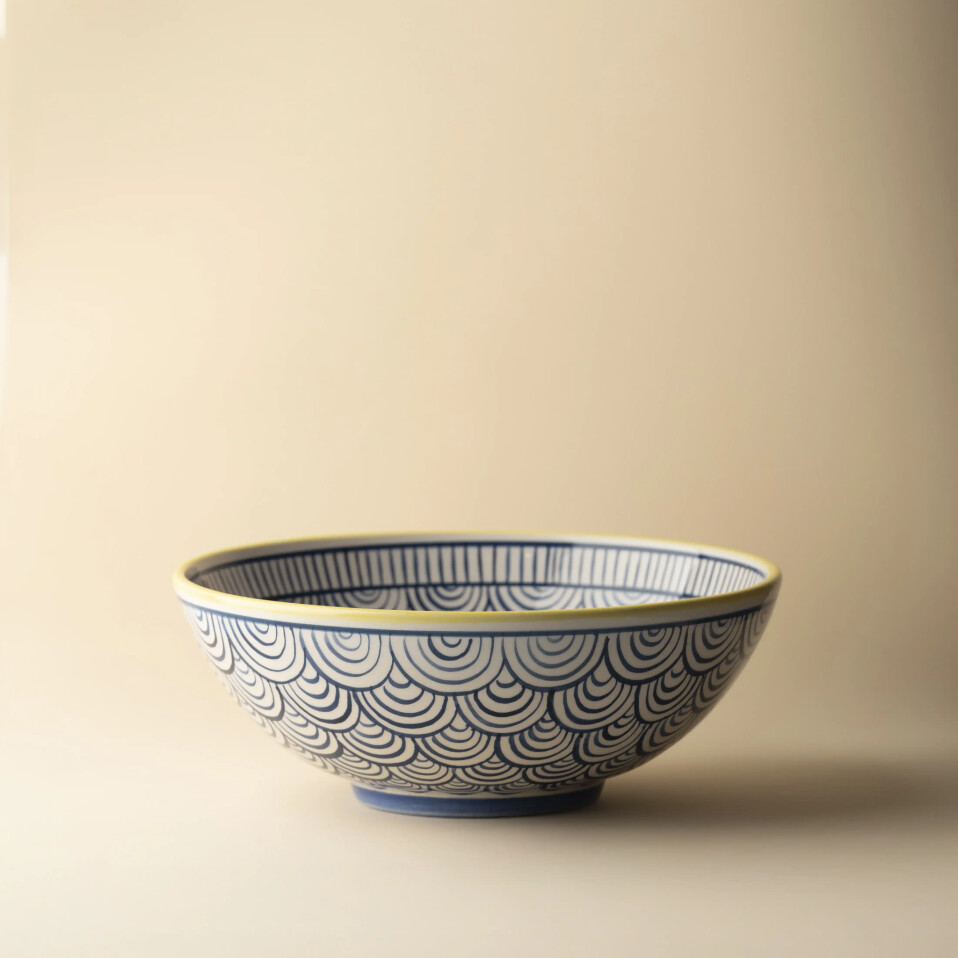 Itzel Desenli Mavi Kase 20 Cm - 1