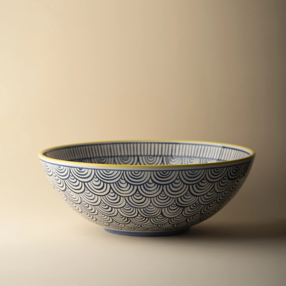 Itzel Desenli Mavi Kase 25 Cm - 1