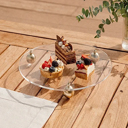 Karis Pirinç Ayaklı Pleksi Jardinyer Şeffaf 20 cm - Qua Home