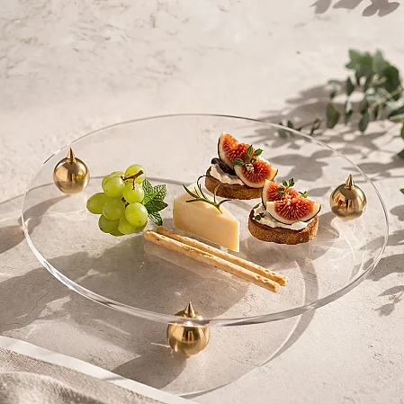 Karis Pirinç Ayaklı Pleksi Jardinyer Şeffaf 30 cm - Qua Home