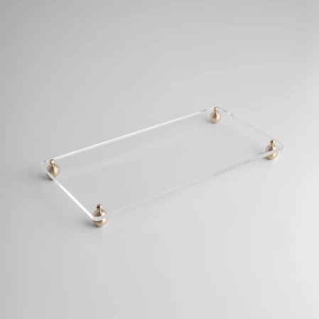 Karis Pirinç Ayaklı Pleksi Jardinyer Şeffaf 40x20 cm - 1