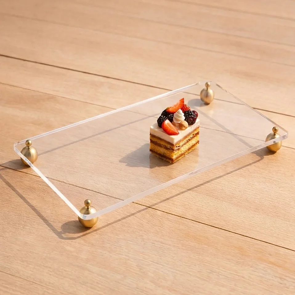 Karis Pirinç Ayaklı Pleksi Jardinyer Şeffaf 40x20 cm - 1