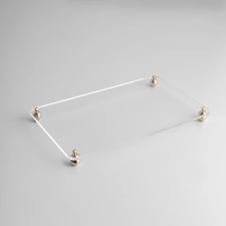 Karis Pirinç Ayaklı Pleksi Jardinyer Şeffaf 40x24 cm - 1