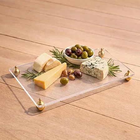 Karis Pirinç Ayaklı Pleksi Jardinyer Şeffaf 40x24 cm - 1