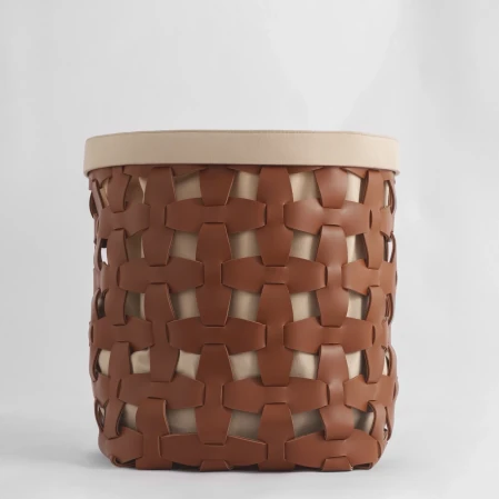 Royce Deri Örgü Sepet Büyük Taba - 4