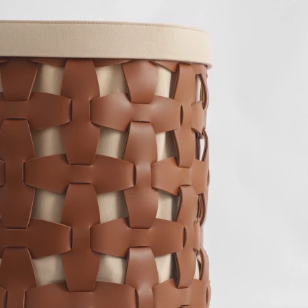 Royce Deri Örgü Sepet Büyük Taba - 2