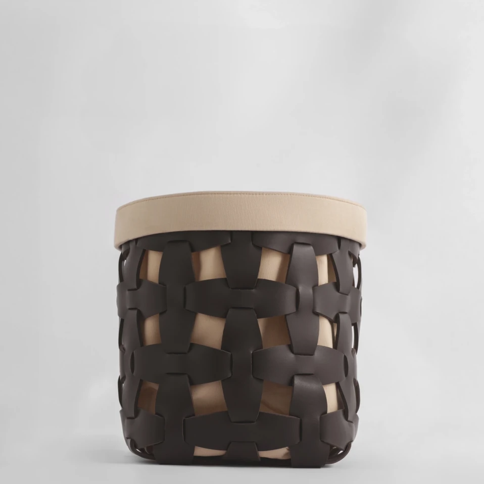 Royce Deri Örgü Sepet Orta Kahverengi - 3