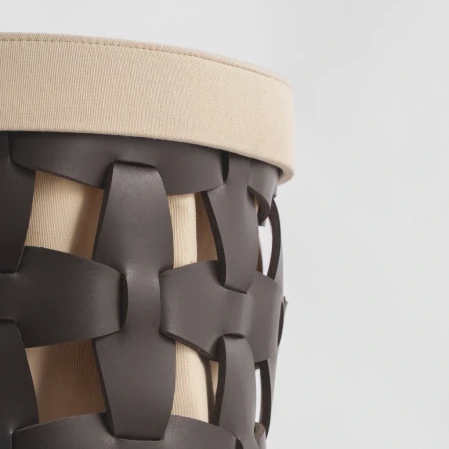 Royce Deri Örgü Sepet Orta Kahverengi - 2