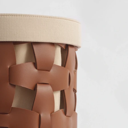 Royce Deri Örgü Sepet Orta Taba - 2