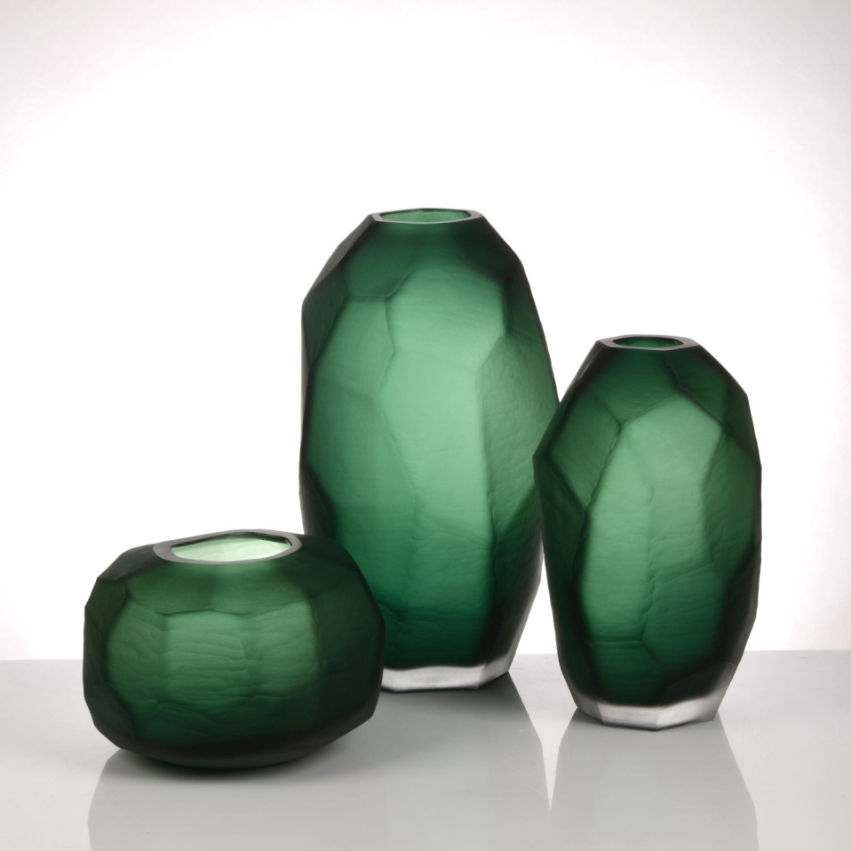 Remy El Yapımı Cam Vazo Yeşil Küçük - 2