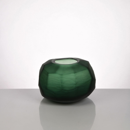 Remy El Yapımı Cam Vazo Yeşil Küçük - Qua Home