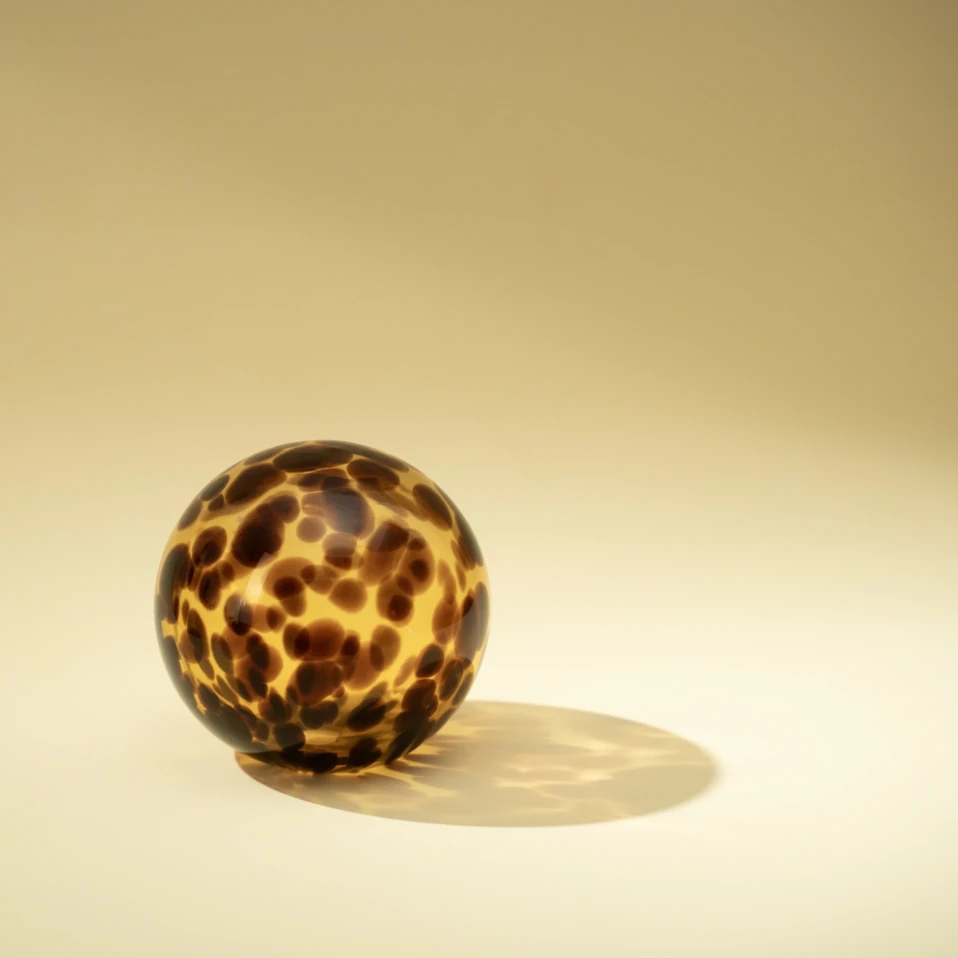 Elio Sarı Kahverengi Dekoratif Cam Top - Qua Home