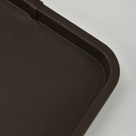 Marta Dekoratif Deri Tepsi Koyu Kahverengi 50x27x3 cm - 5