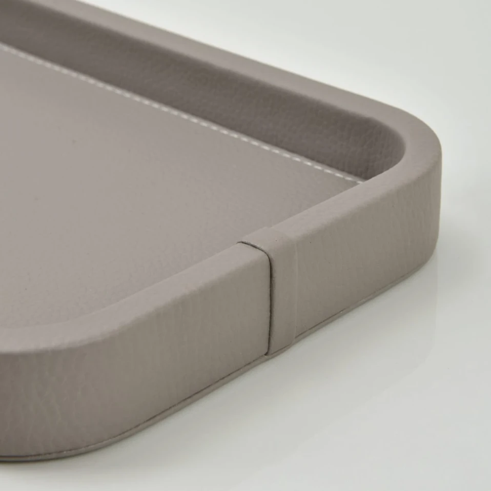 Marta Dekoratif Deri Tepsi Vizon 35x19x3 cm - 4